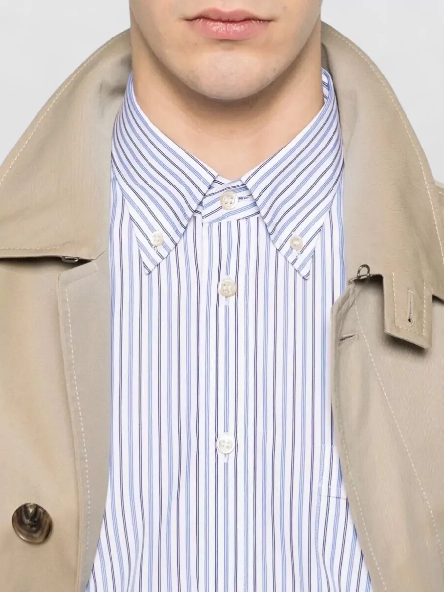 Valentino Garavani Cotton Shirt Long Sleeves Striped Collar