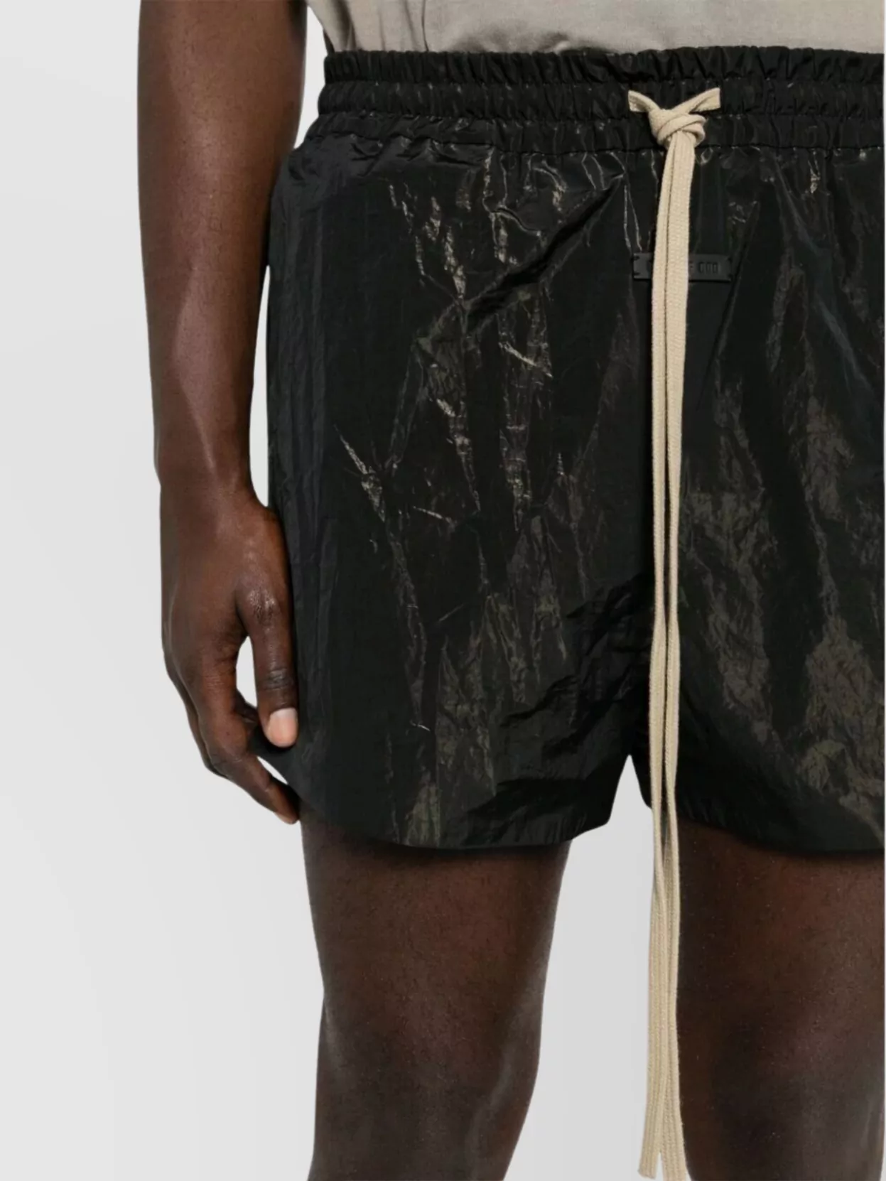 Fear Of God Crinkled Texture Elastic Waistband Lightweight Shorts In Multi