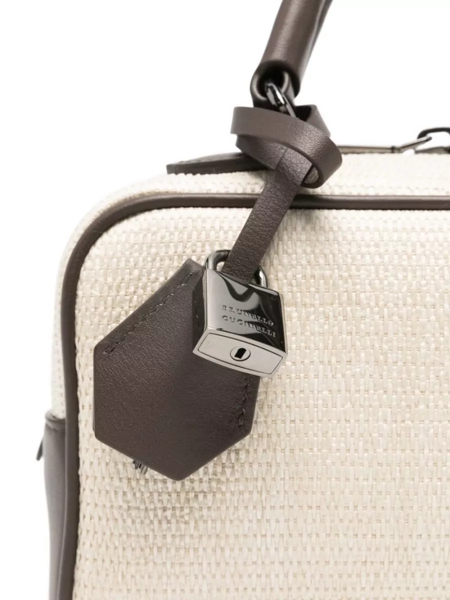 Brunello Cucinelli Small Techno Raffia Top Handle Bag