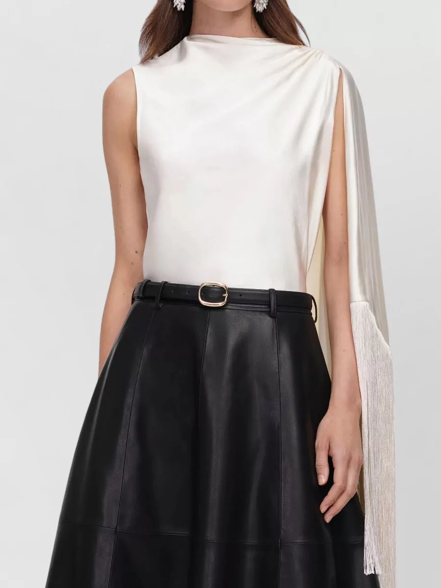 Self-Portrait Asymmetric Fringe Mini Skirt