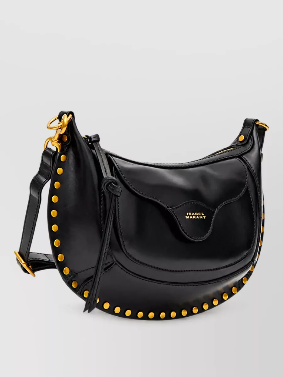 Isabel Marant oskan moon calf leather studded shoulder bag