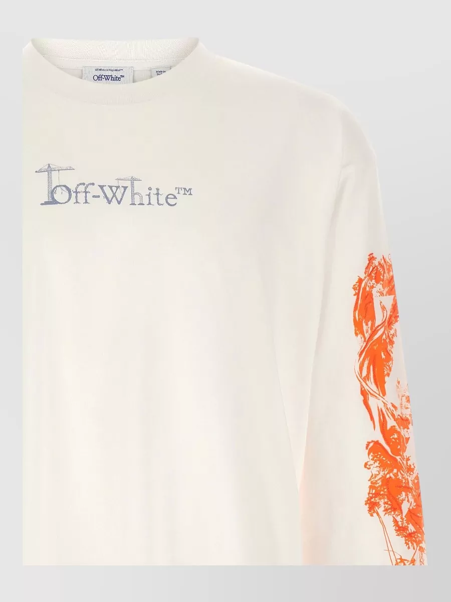 Off-White Cotton Long-Sleeve T-Shirt