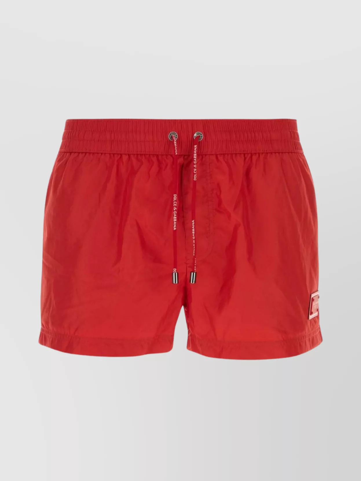 Dolce & Gabbana Swim Shorts With Back Pocket And Elasticated Waistband In Red