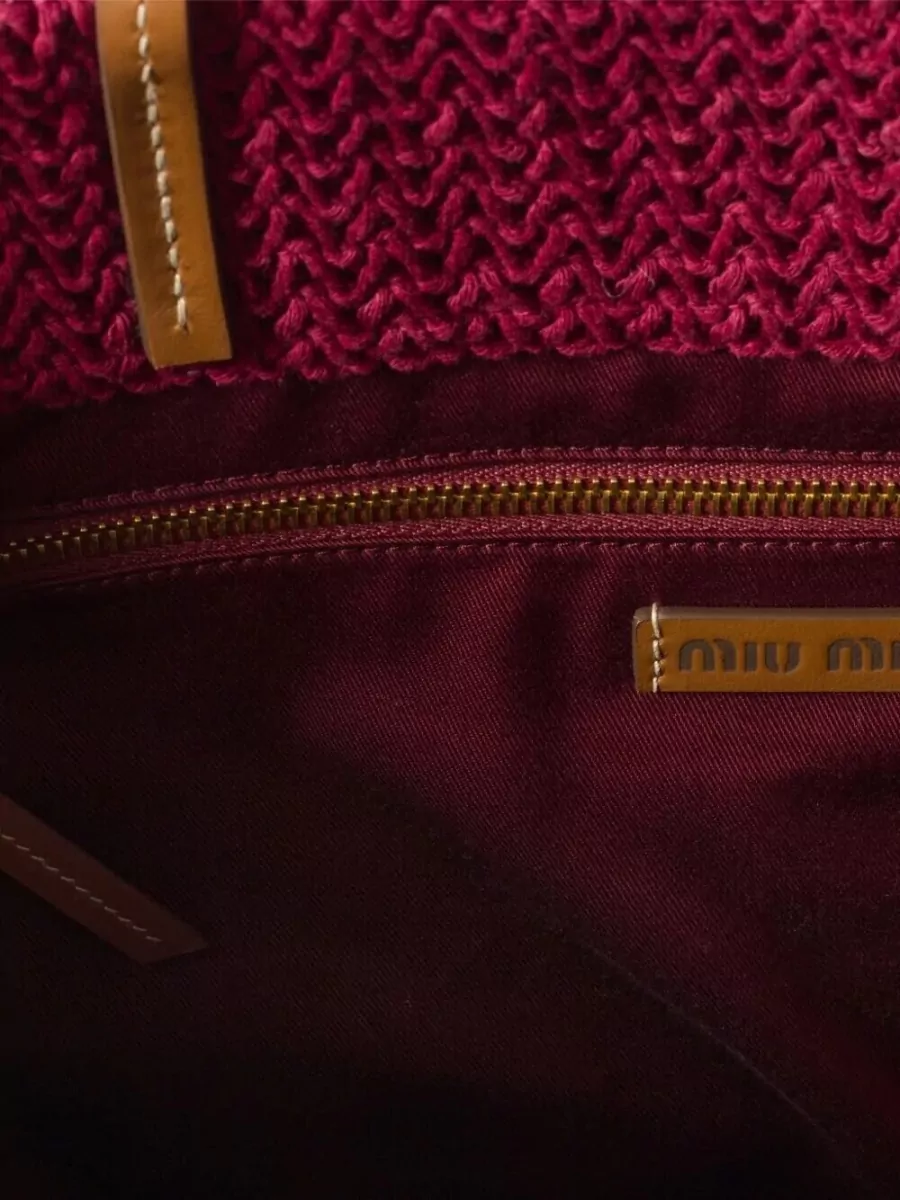 Miu Miu Raffia Cotton Beach Bag