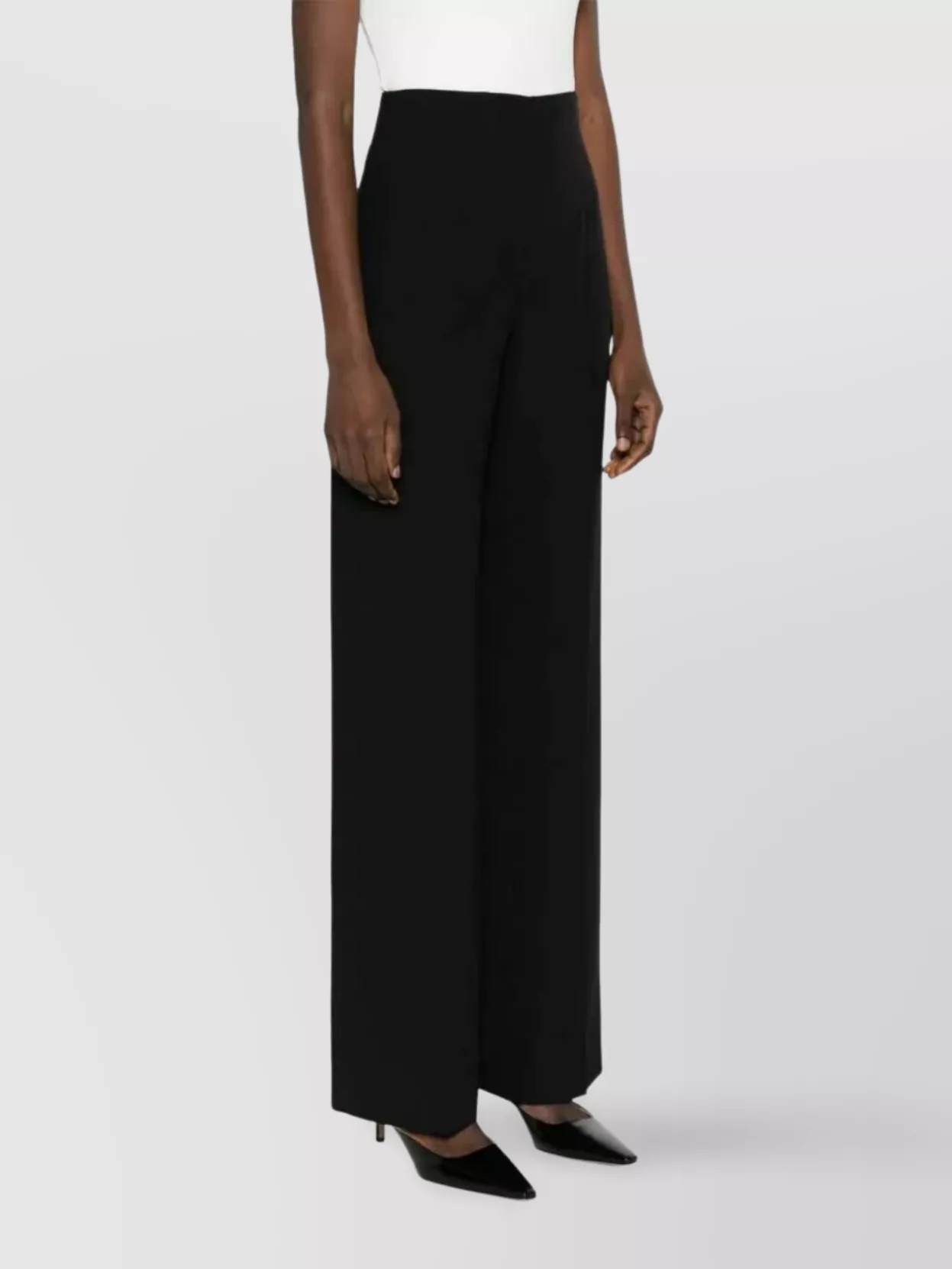 Alberta Ferretti High-Waisted Tailored Satin Trousers