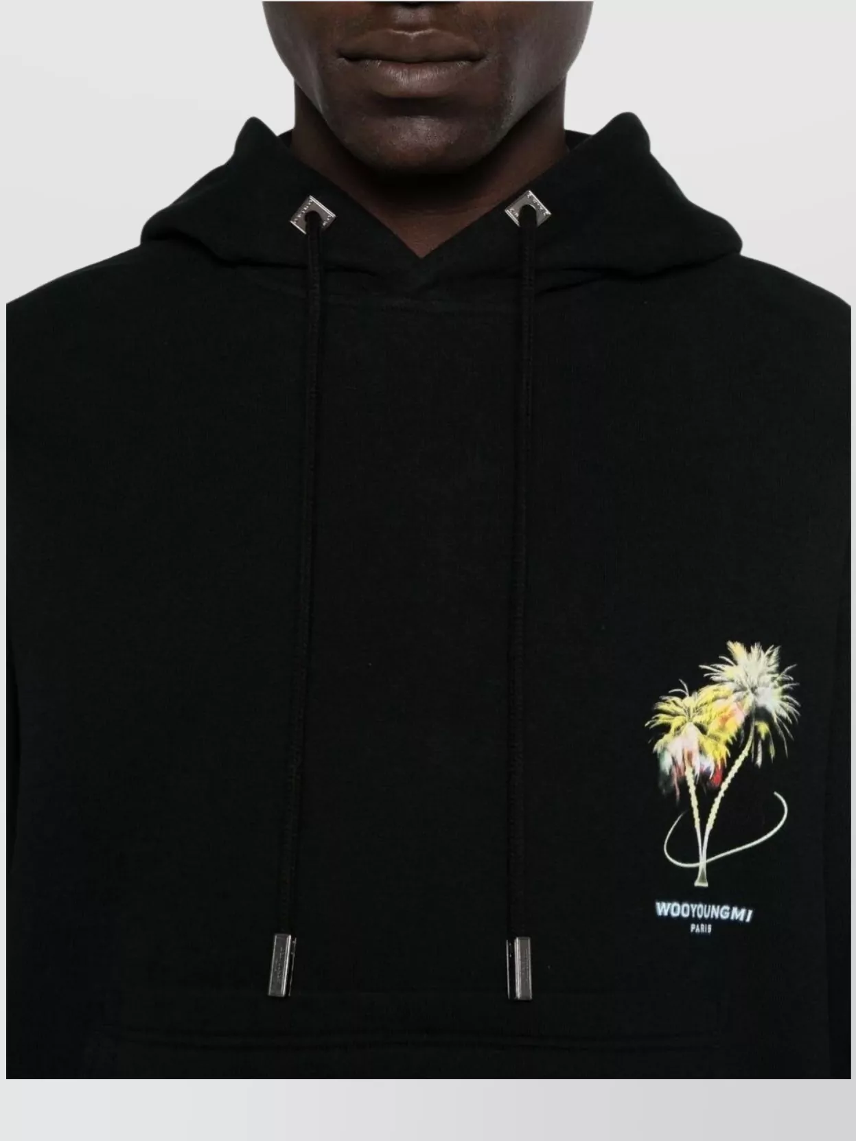 Wooyoungmi Graphic Print Hooded Sweatshirt With Pouch Pocket