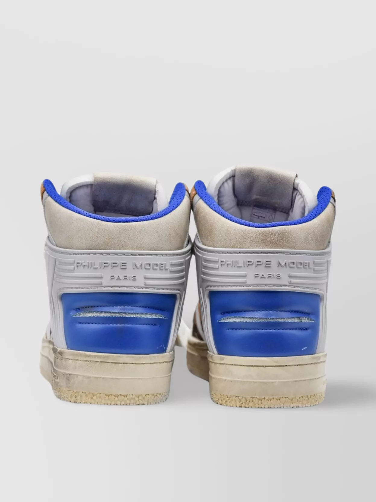 Philippe Model High-top Sneakers With Padded Collar And Rubber Sole In Neutral