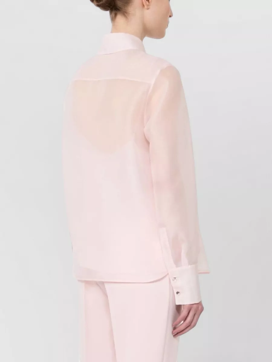 S Max Mara Silk Long-Sleeve Shirt