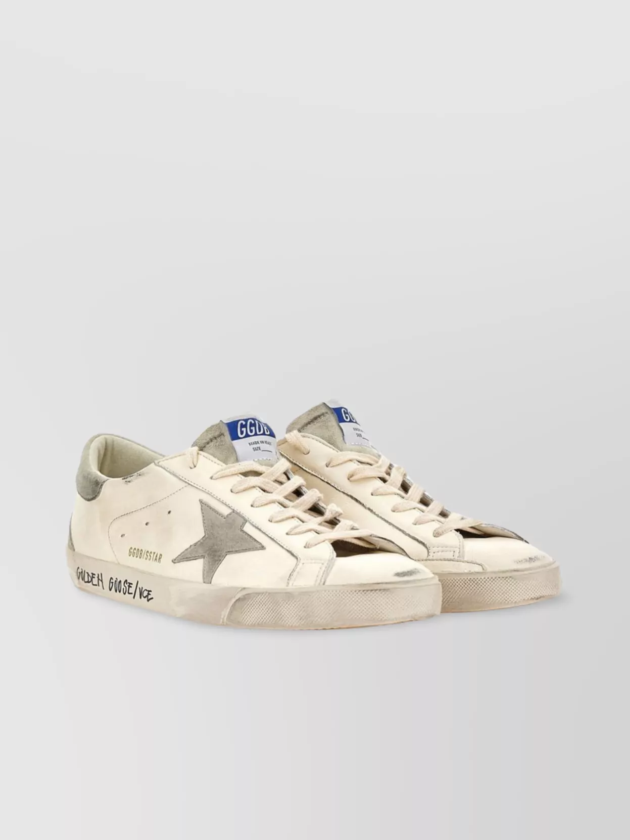 Shop Golden Goose Leather Sneakers With Iconic Star And Breathable Holes