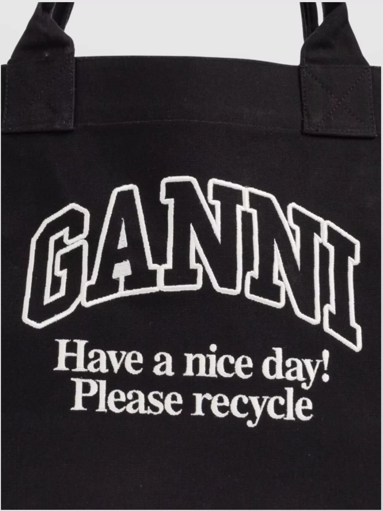 Ganni Large Tote Bag Logo Pocket