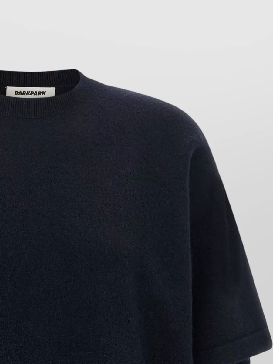 Darkpark Cashmere Wool Double-Sleeve Crew-Neck Sweater