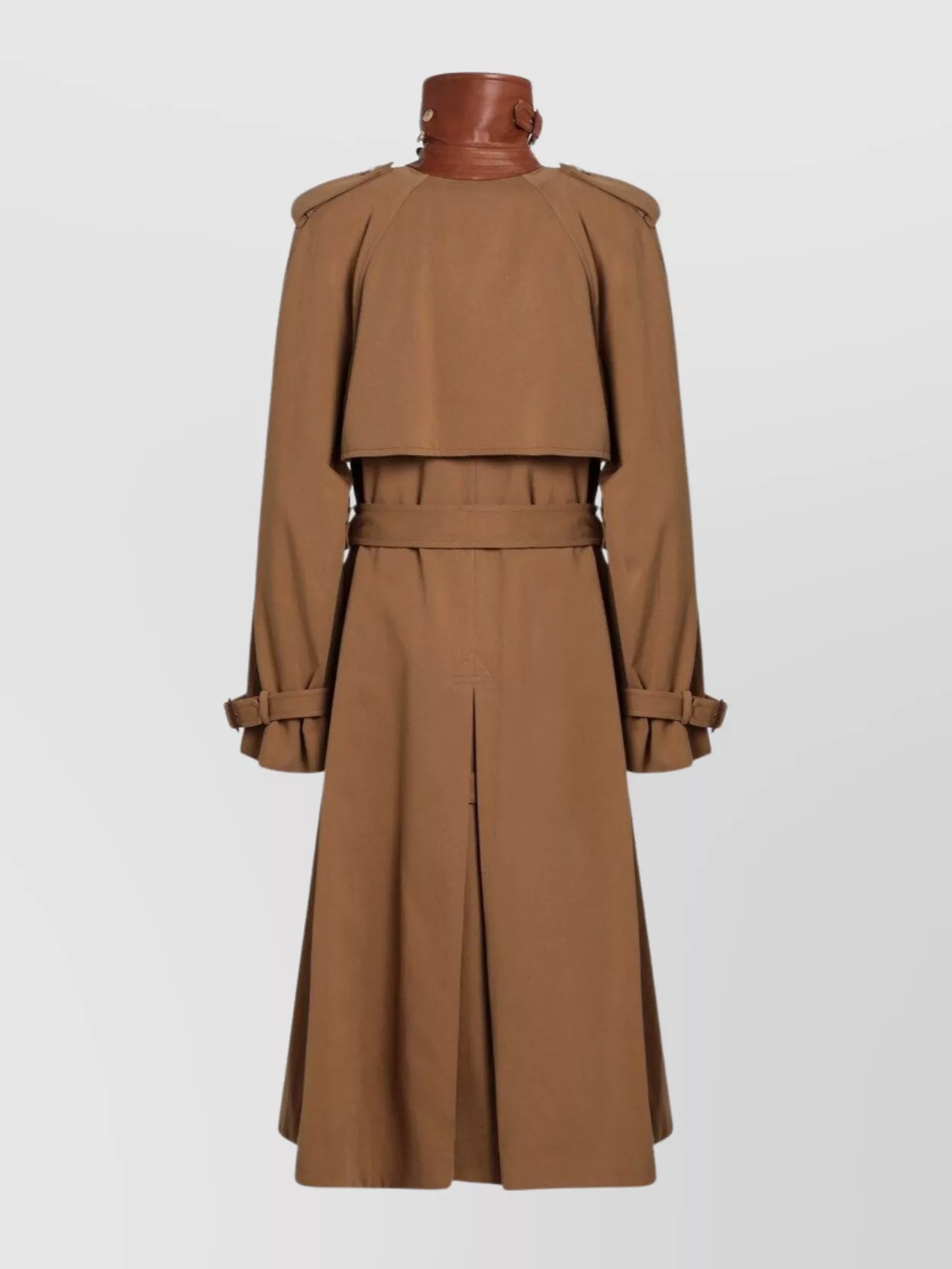 Chloé Long Water Repellent Trench Coat Cotton Gabardine