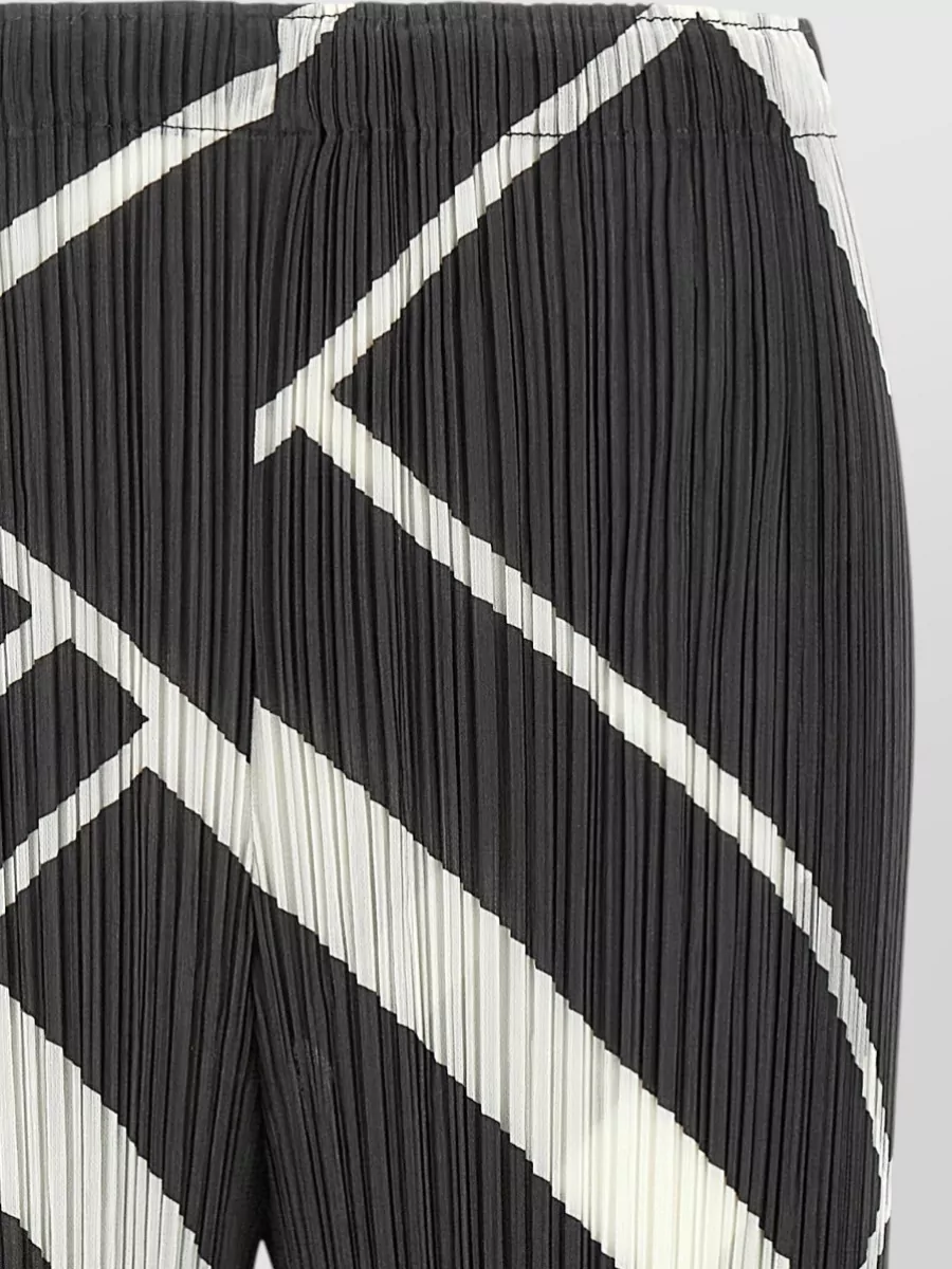 Pleats Please Issey Miyake Printed Pleated Wide-Leg Trousers
