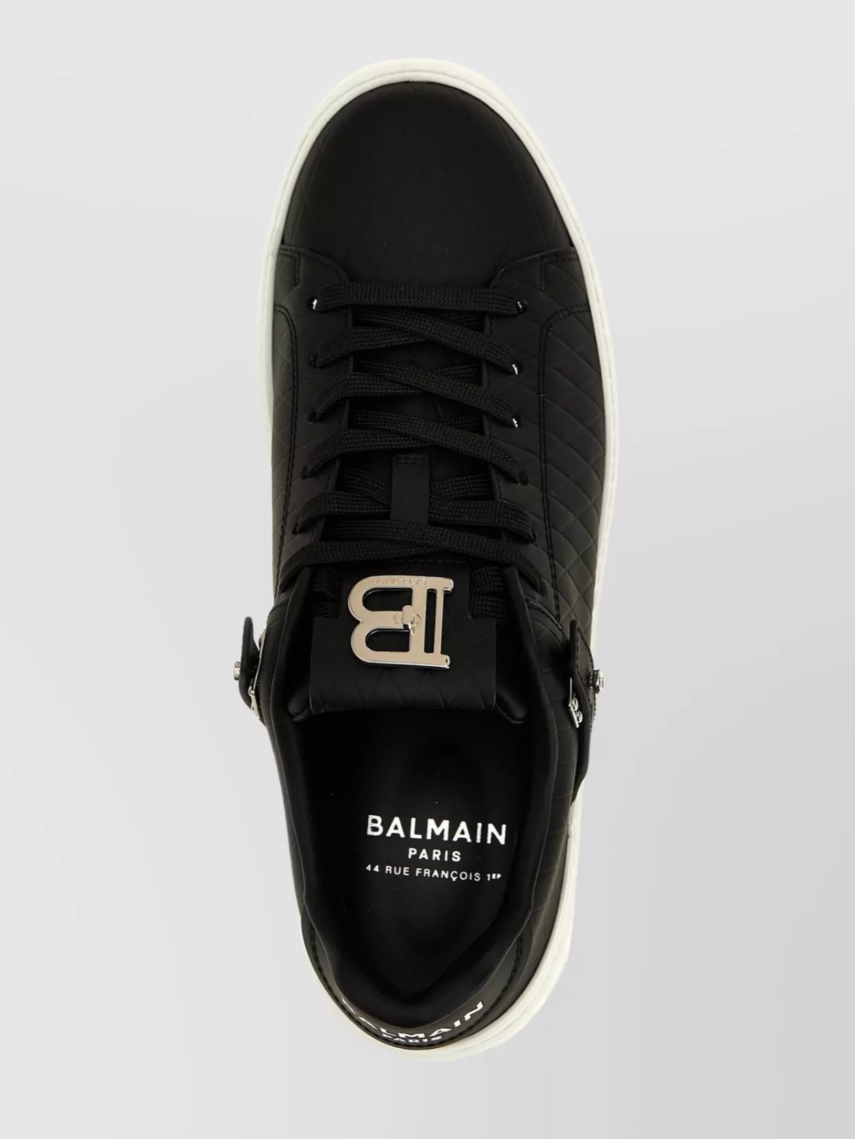 Balmain 'Quilted Eyelet Rubber Sole Sneakers'