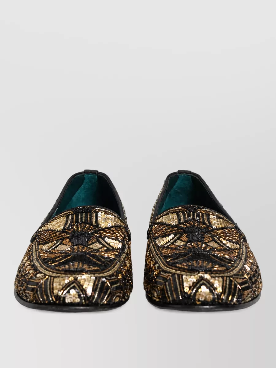 Dolce&Gabbana leather embellished slippers