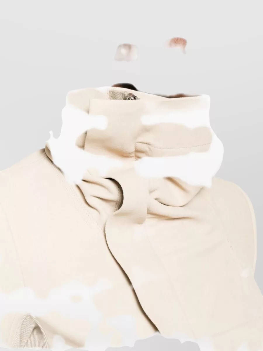 Rick Owens Leather Jacket Asymmetric Hem High Collar