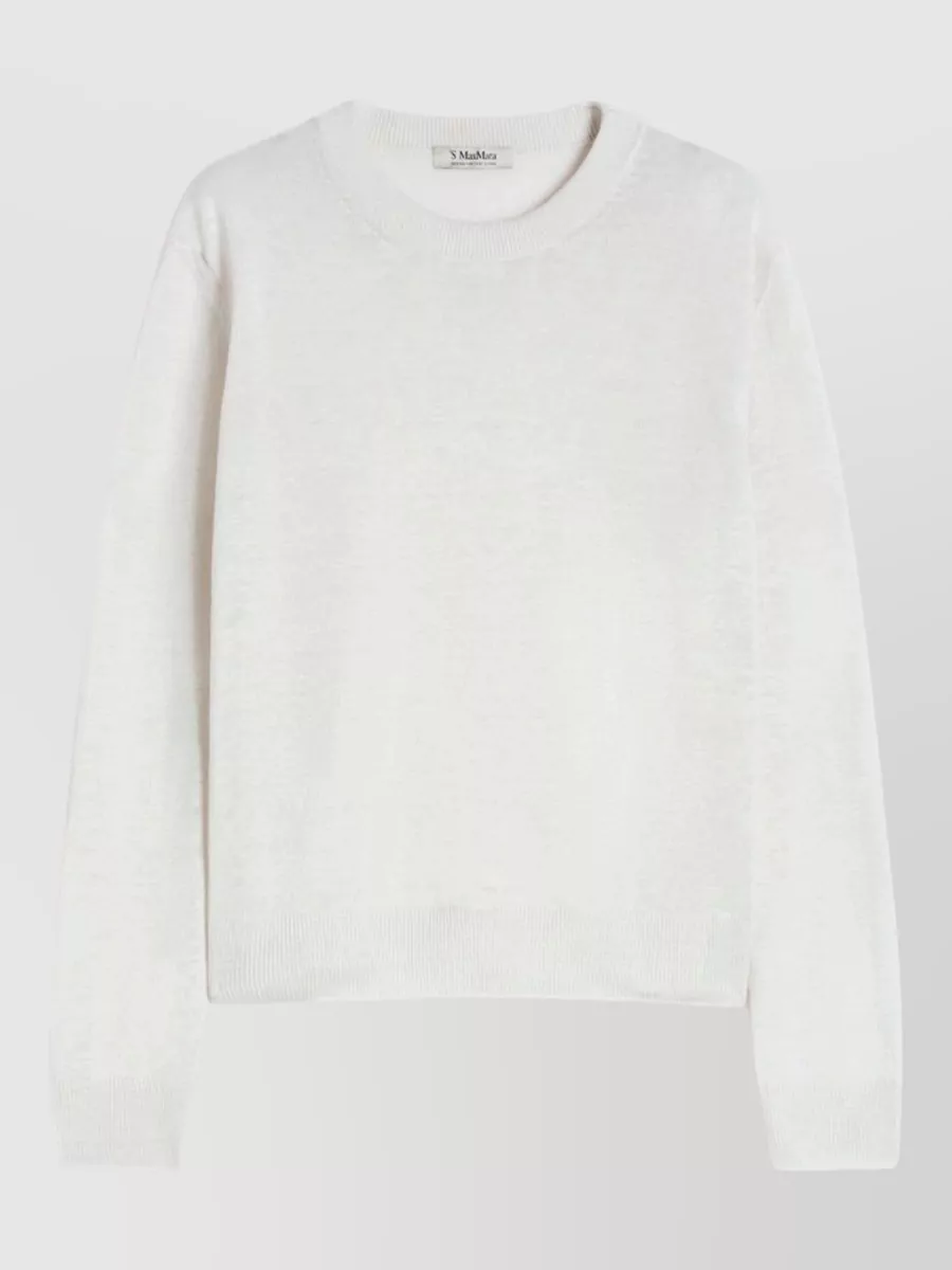 S Max Mara linen ribbed crew-neck jumper