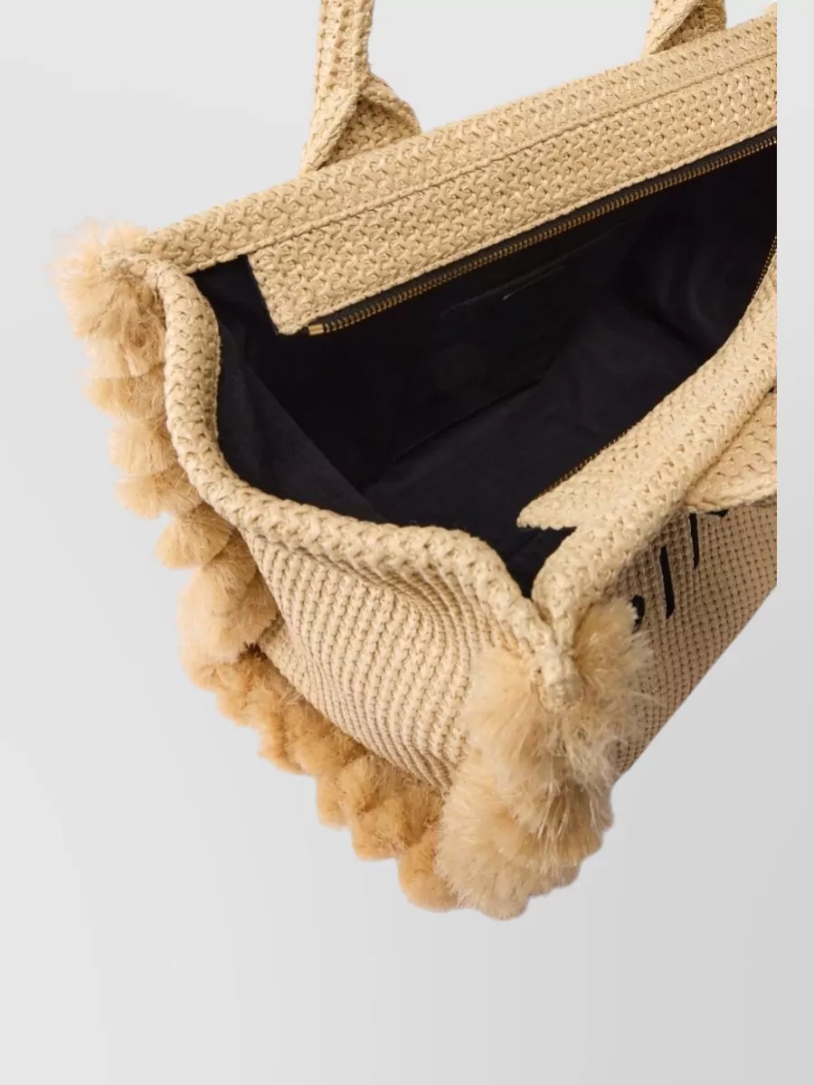 Pinko Beach Raffia Tote Bag