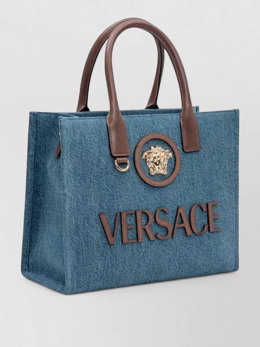 Versace La Medusa Small Leather Tote Bag