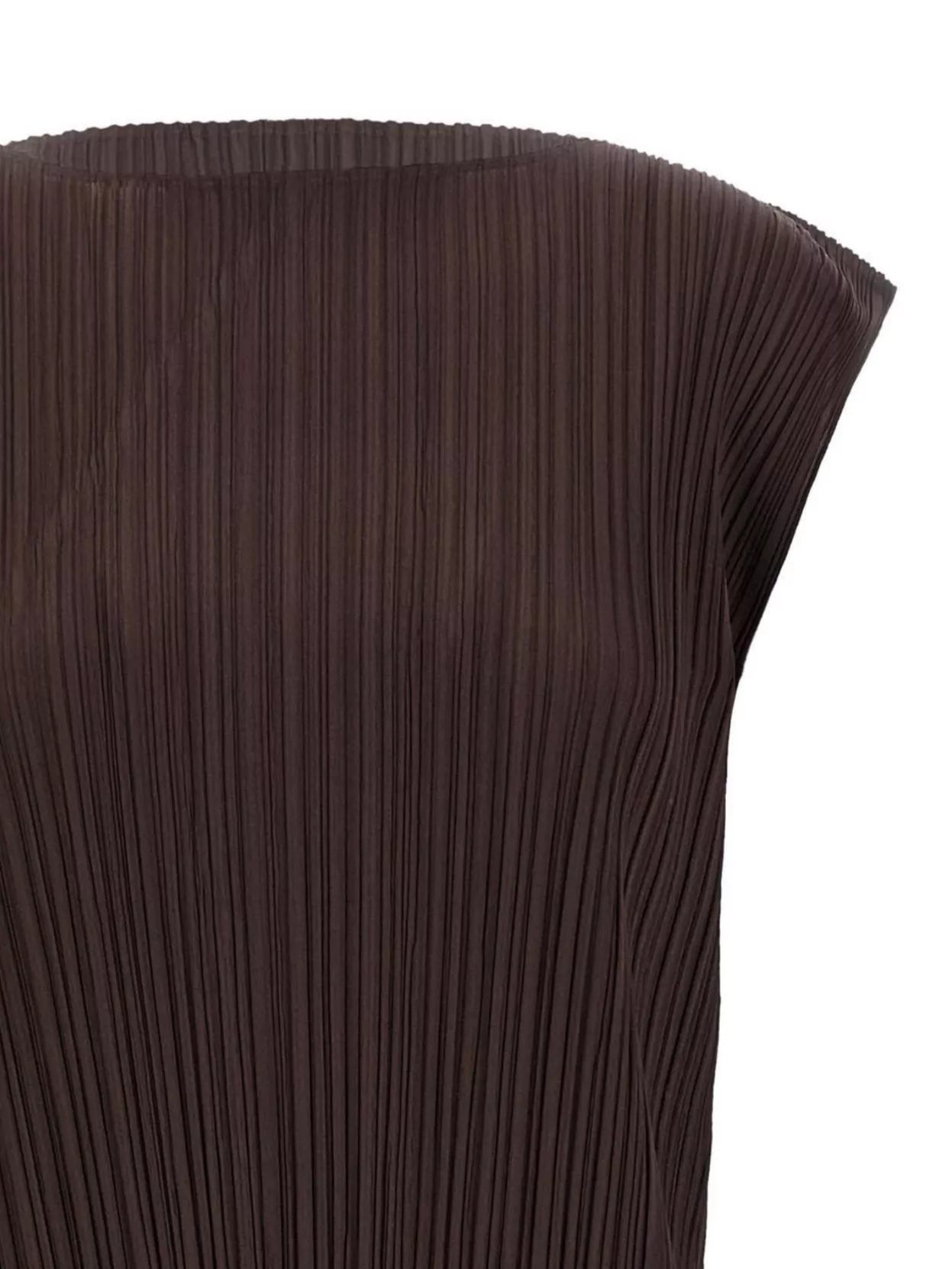 Pleats Please Issey Miyake Midi Dress With Asymmetric Hem And Cap Sleeves