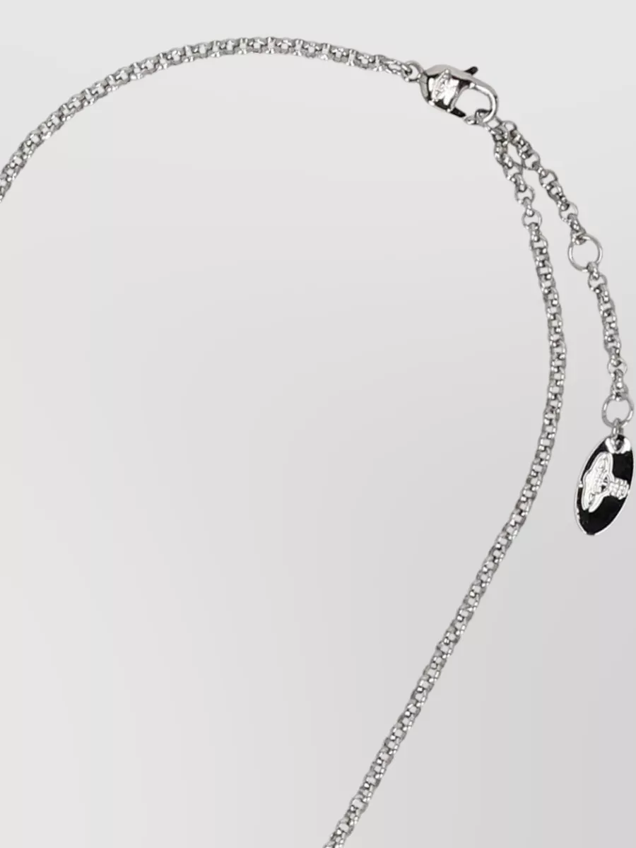 Vivienne Westwood Orb Pendant Crystal Brass Chain Necklace