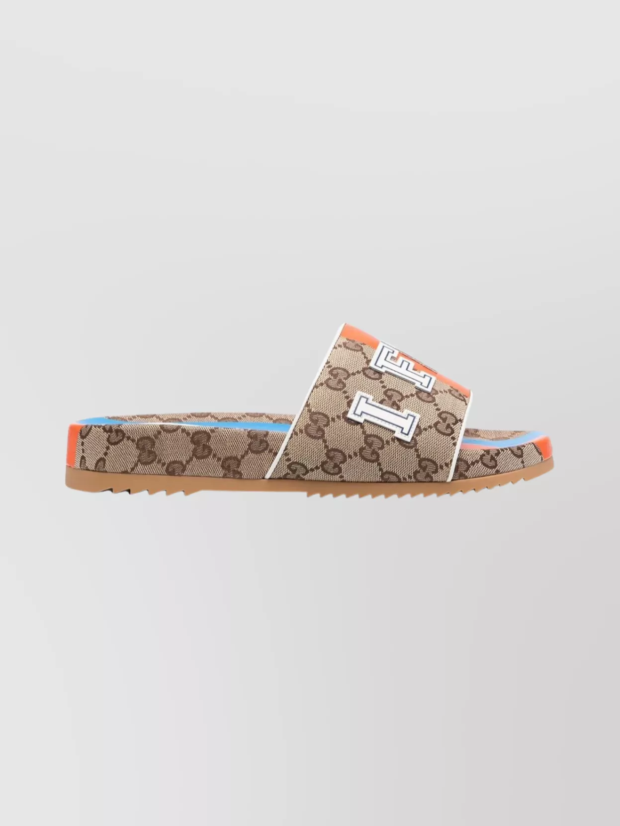 Gucci Open Toe Flat Sole Rubber Sandals In Multi