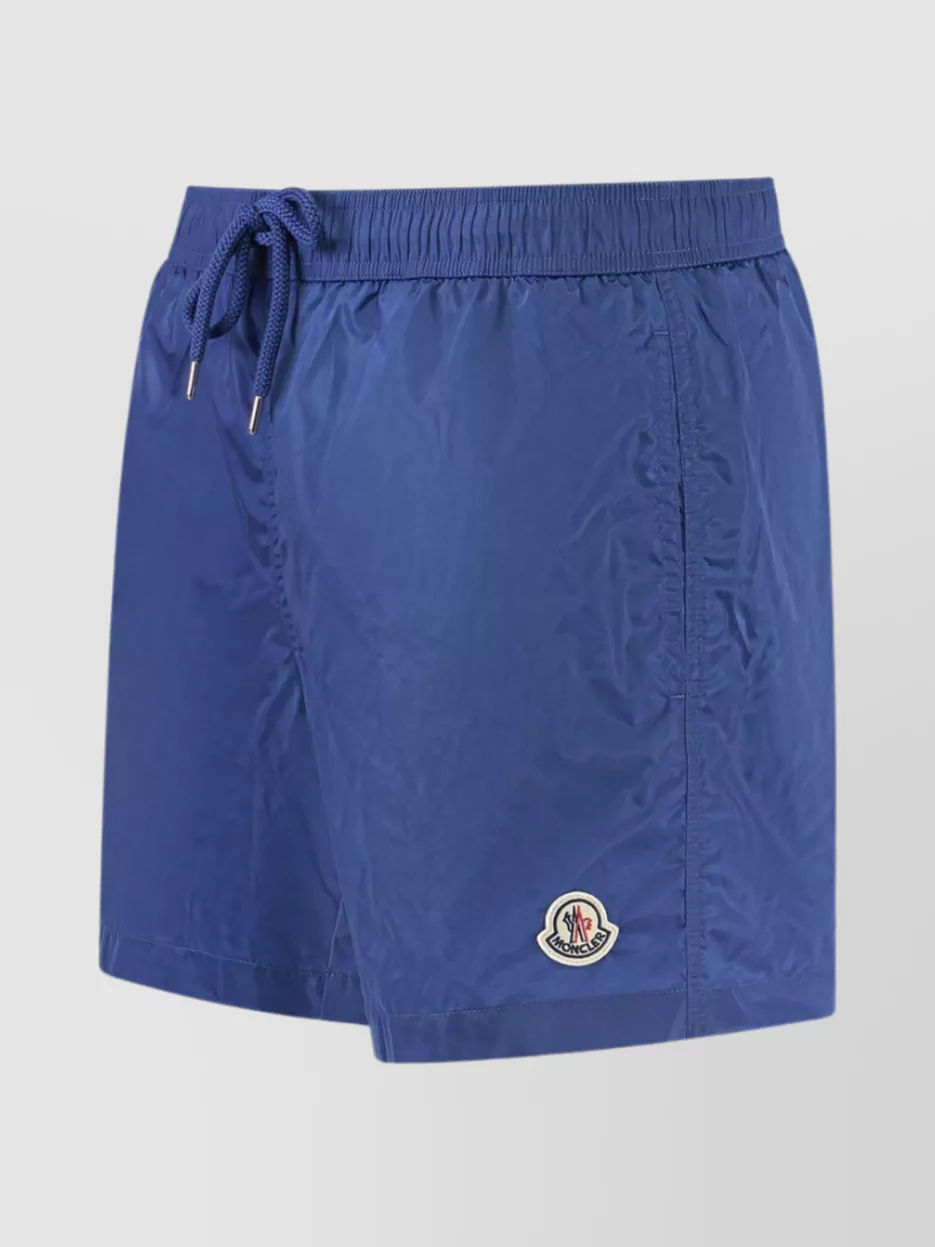 Moncler Nylon Beach Shorts Featuring Zip Pocket