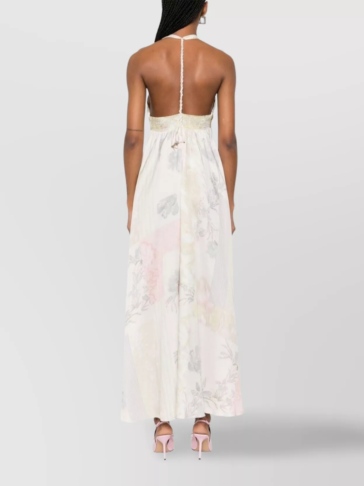 Shop Forte Forte Slip Dress With Braided Straps And Floral Print
