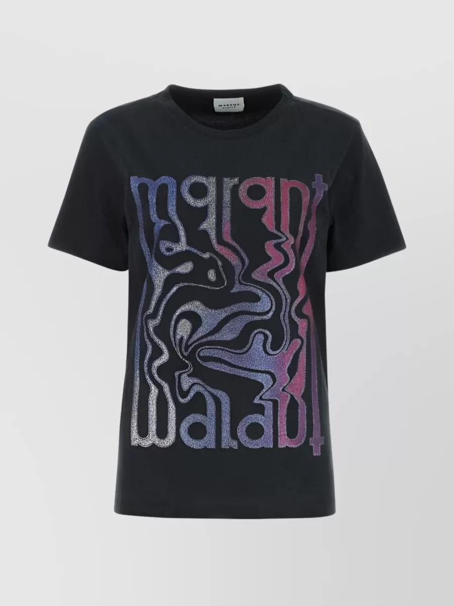 Shop Isabel Marant Étoile Swirl Logo Print T-shirt In Black