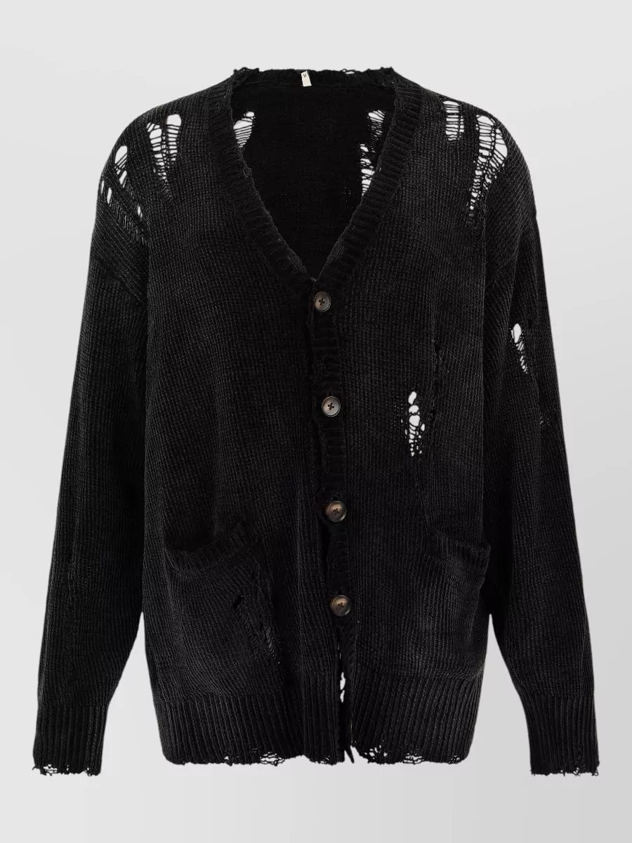 R13 Cotton V-Neck Long-Sleeve Cardigan