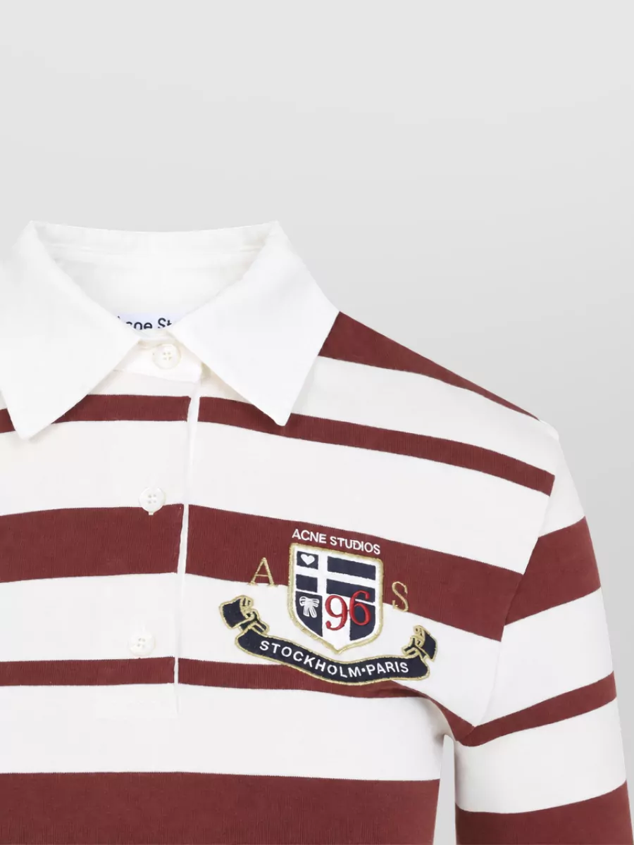 Acne Studios Striped Slim-Fit Short-Sleeve Polo Shirt