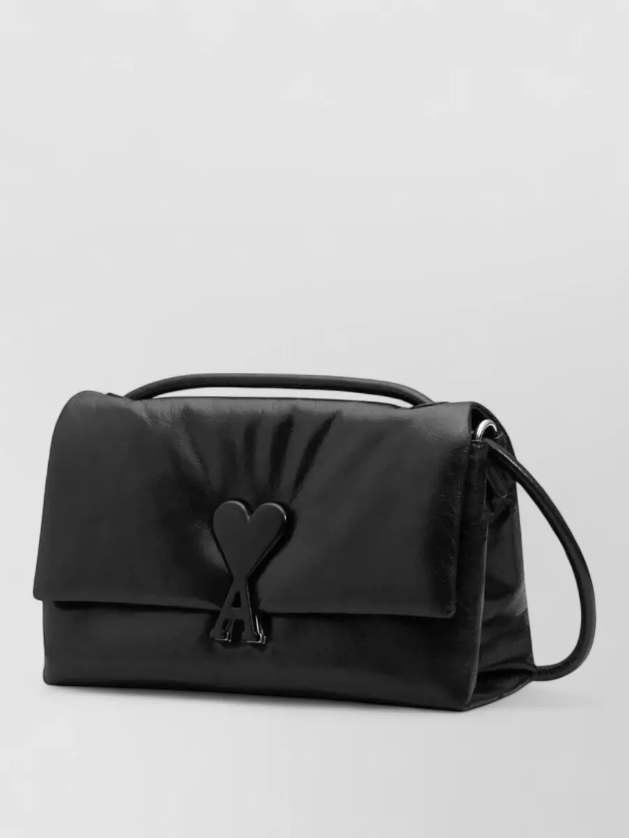 Ami Paris Leather Cross-Body Bag
