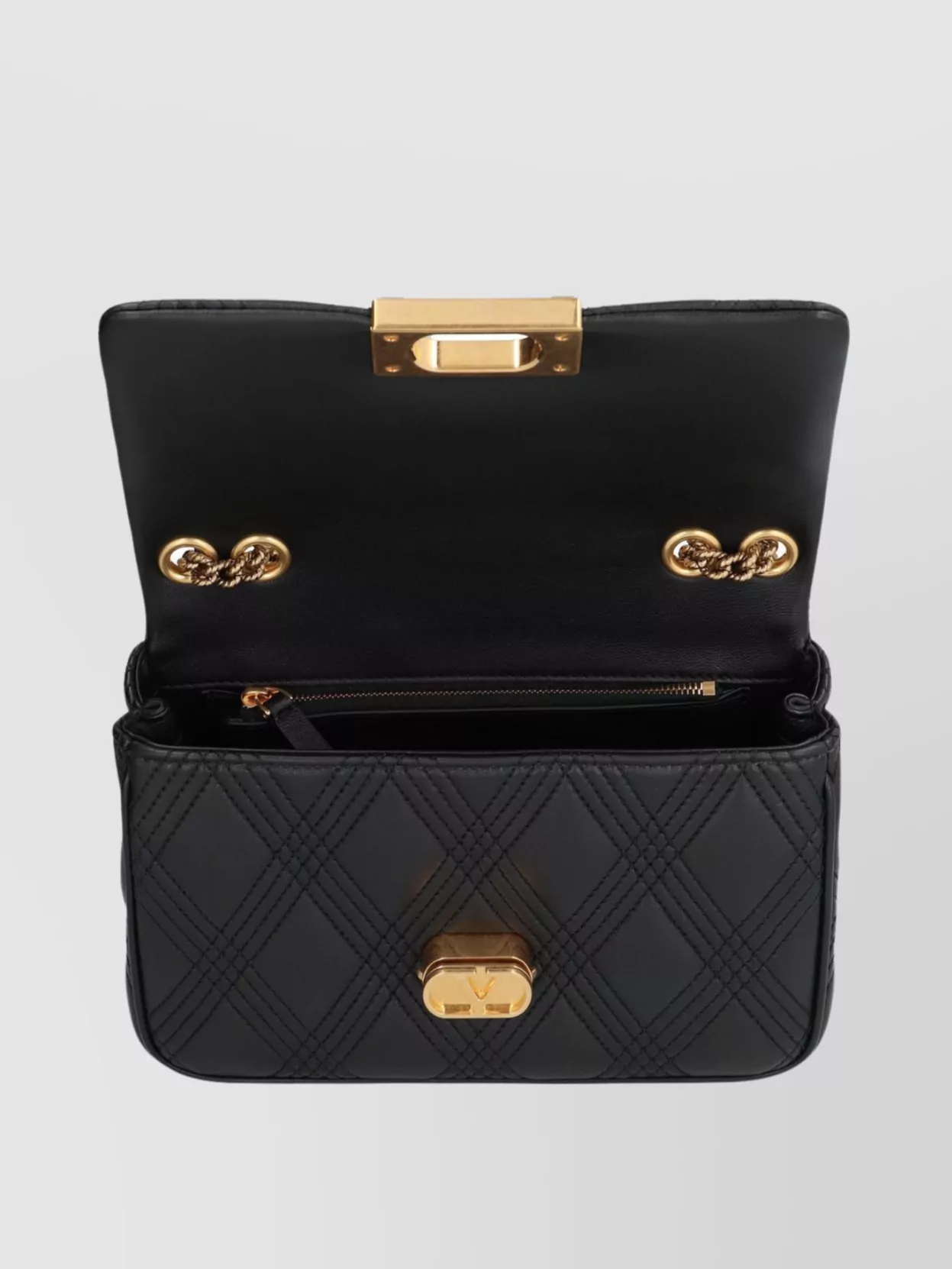 Valentino Quilted Leather Shoulder Bag With Metal Studs