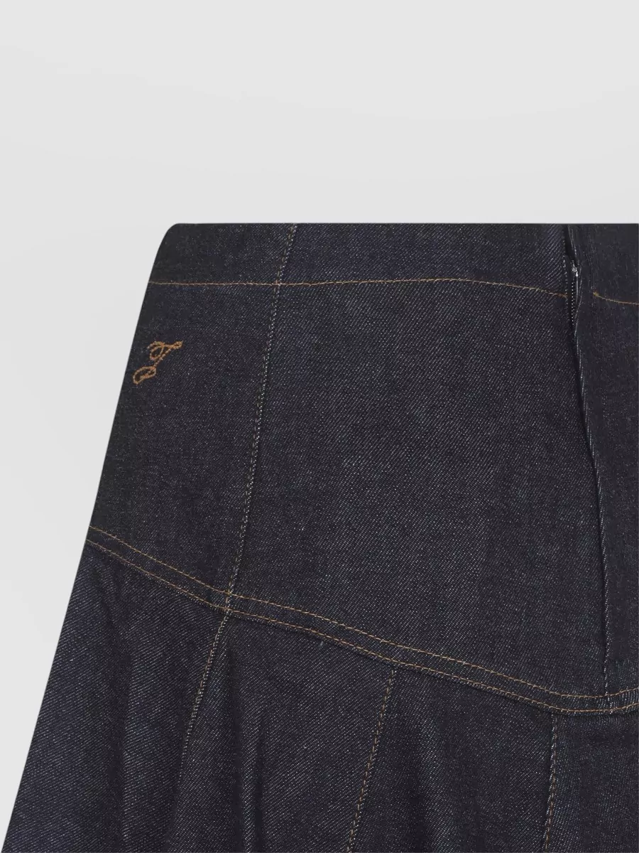 Jacquemus High Waist Denim Skirt Contrast Stitching