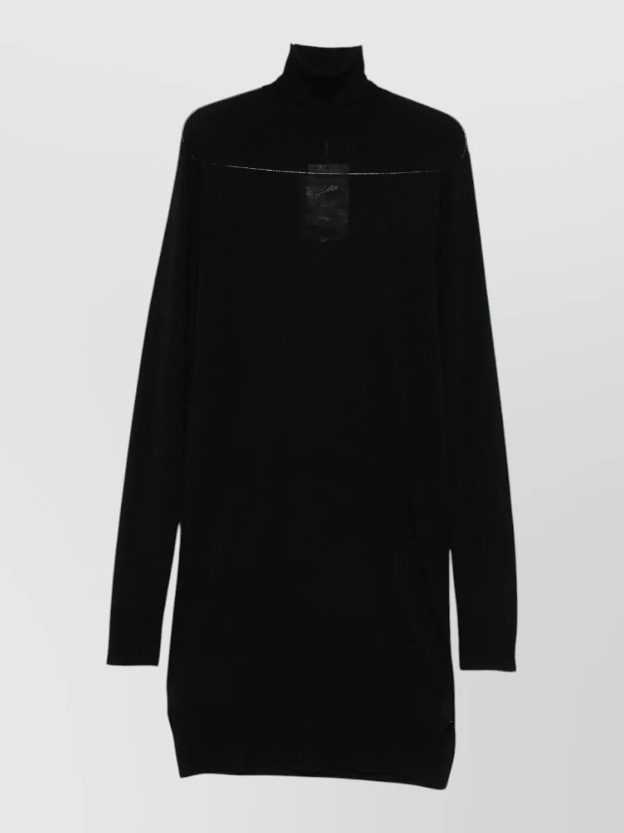 Totême wool silk turtleneck long-sleeve midi knitted dress