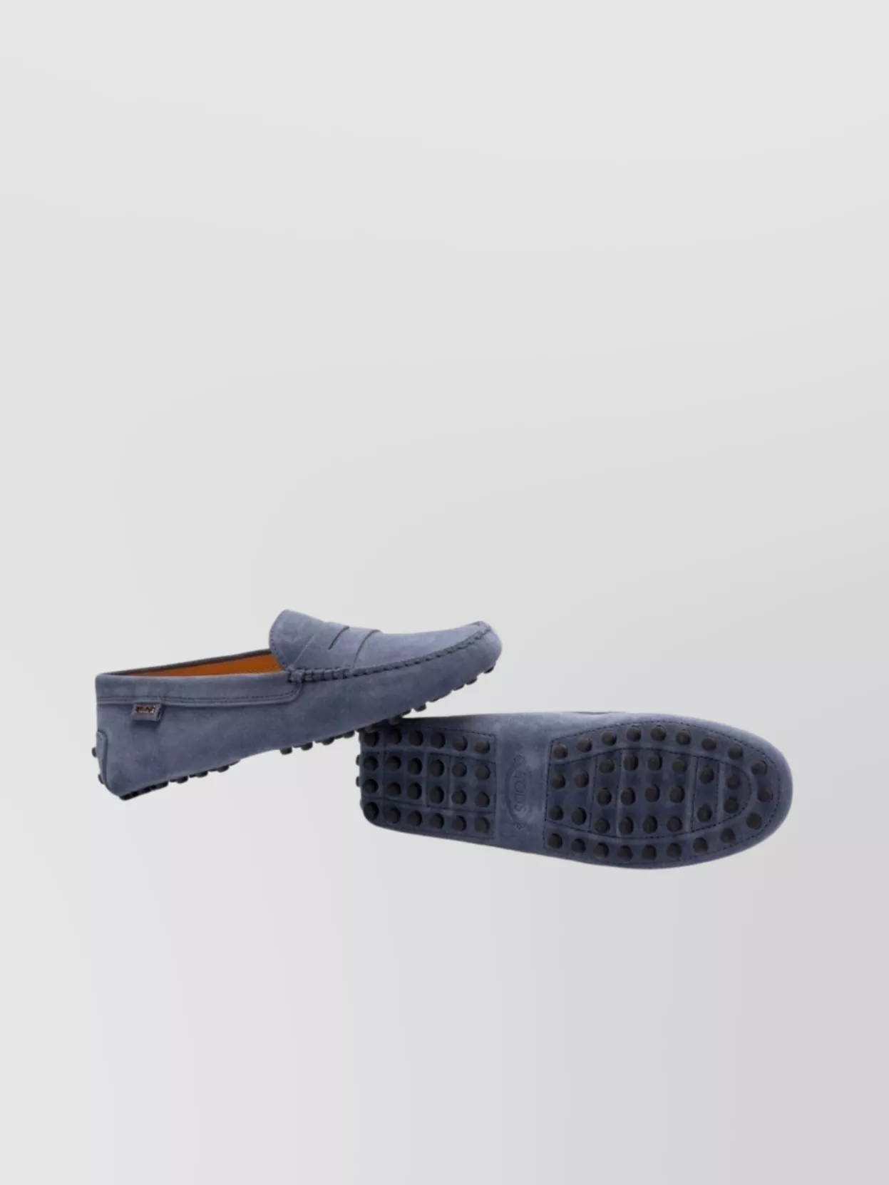 Tod's Round Toe Suede Finish Loafers