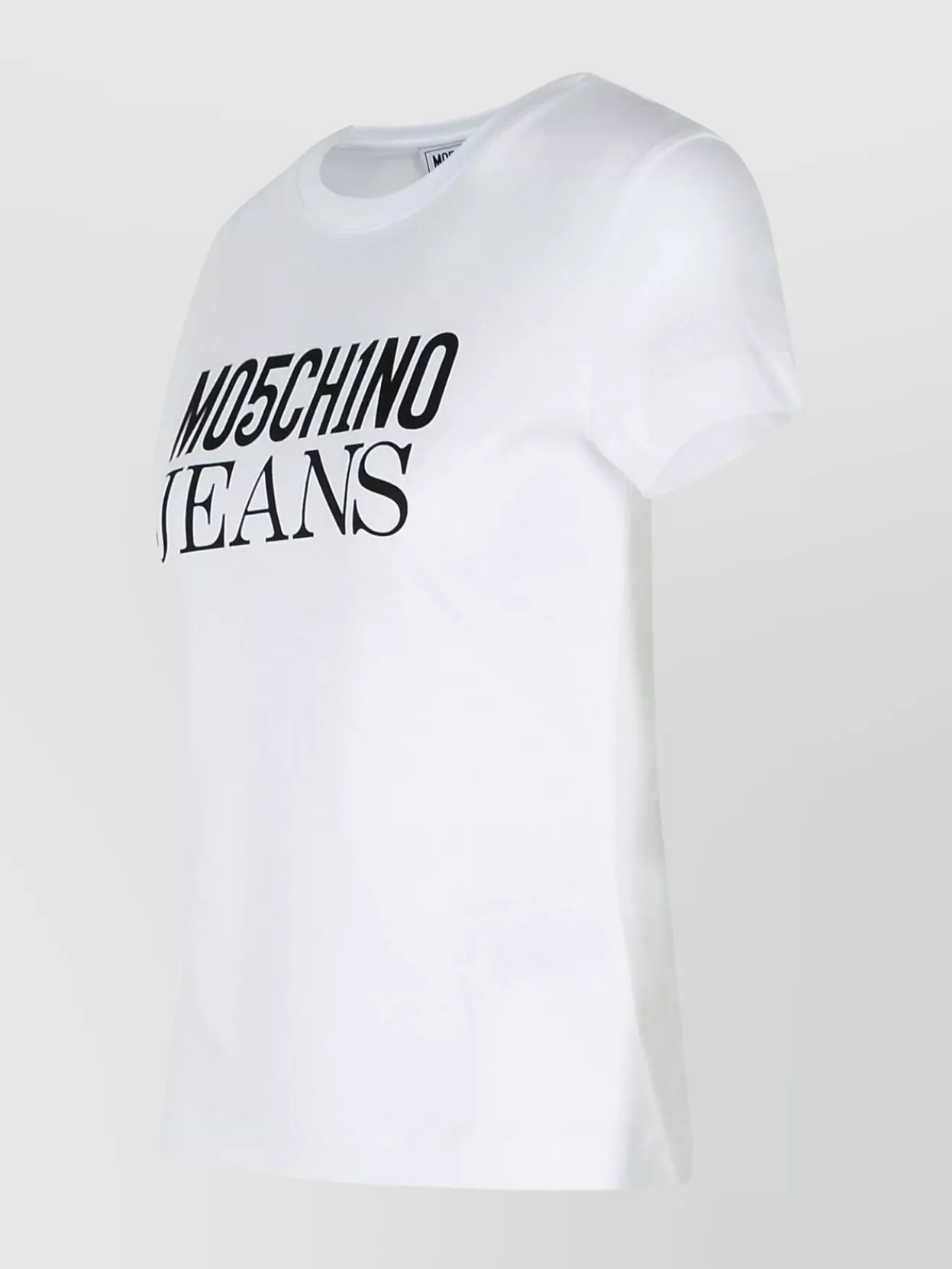 Moschino Ribbed Crew-neck Cotton T-shirt With Short Sleeves