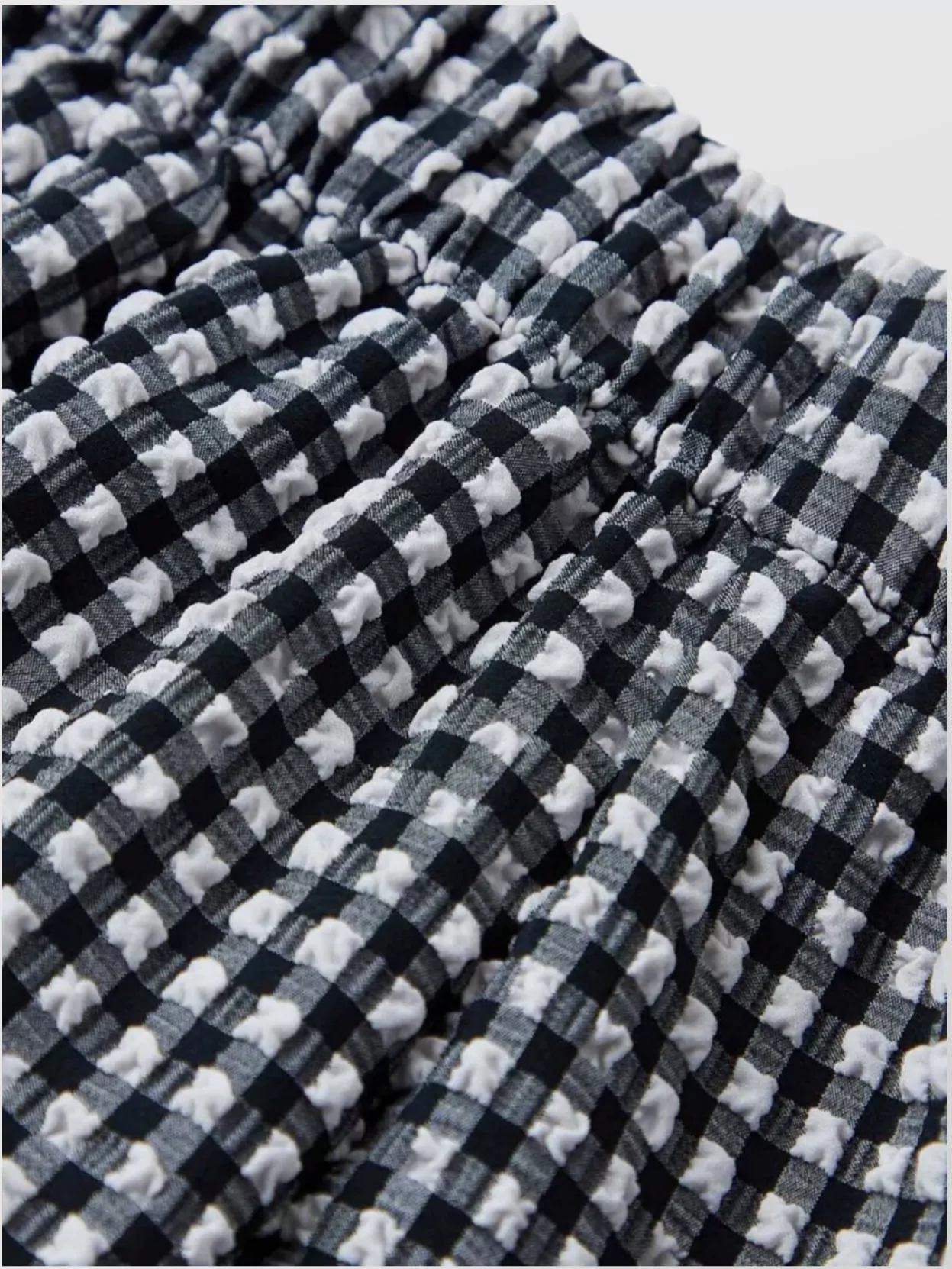 Hunza G Seersucker Gingham Elastic Waistband Shorts