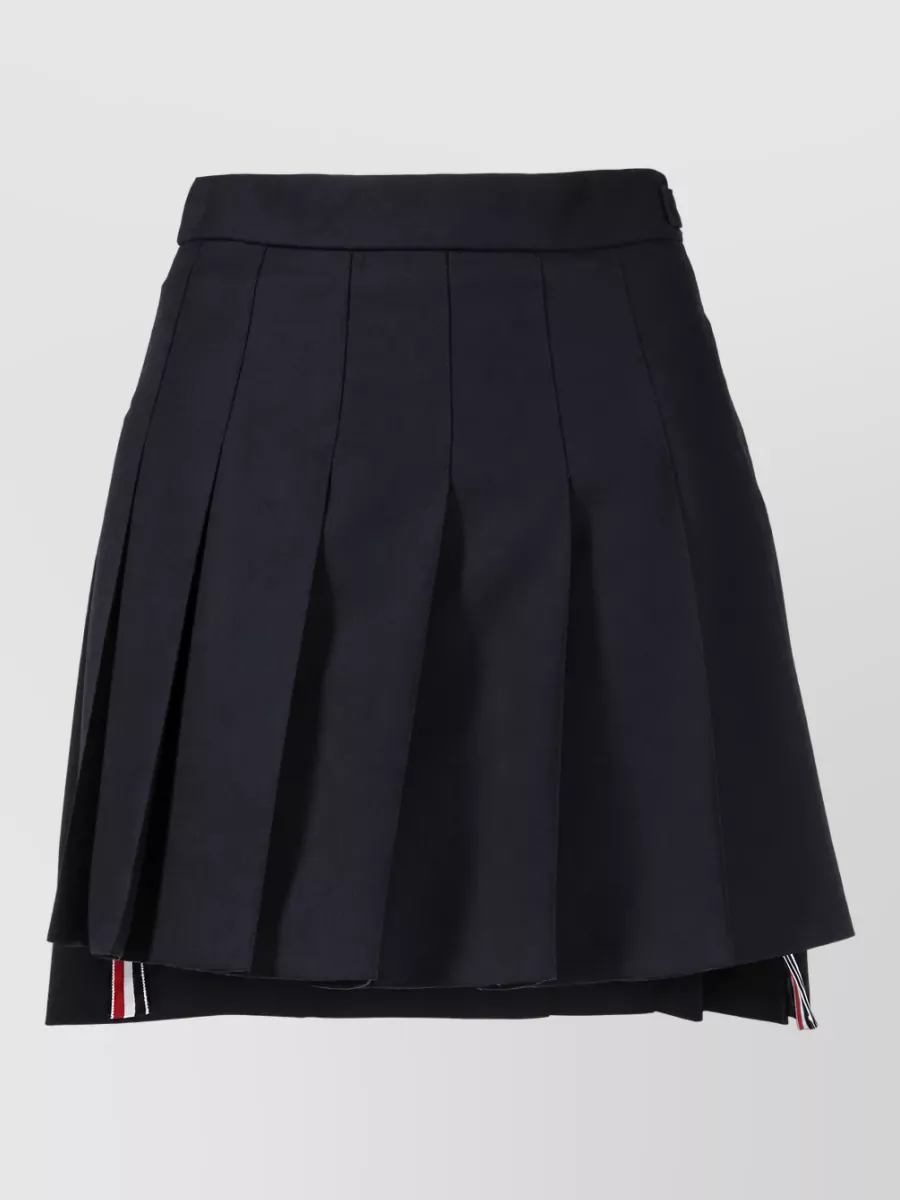 Thom Browne Wool Asymmetric Pleated Mini Skirt