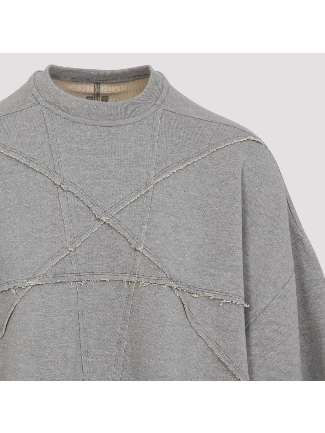 Rick Owens Drkshdw Asymmetric Hem Cotton Fleece T-shirt In Gray