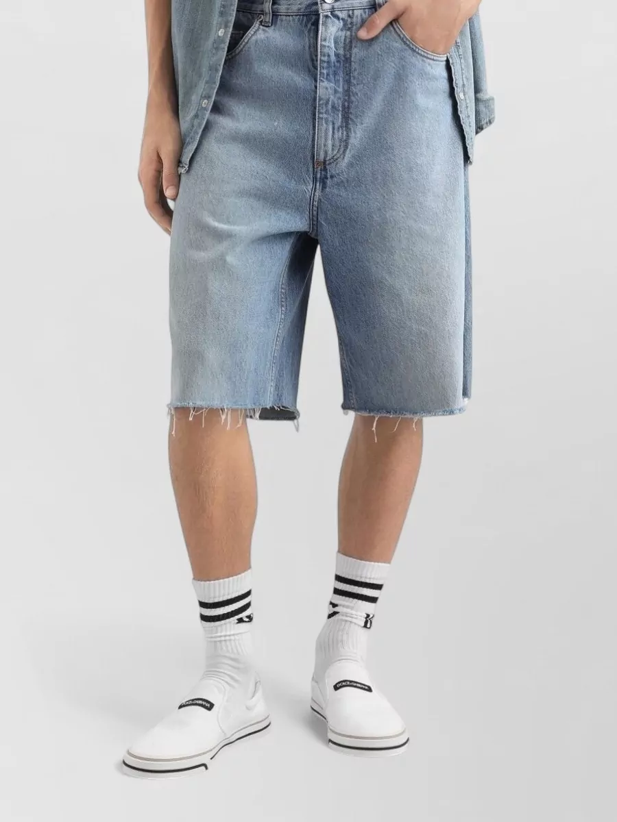 Dolce&Gabbana Denim Wide-Leg Bermuda Shorts