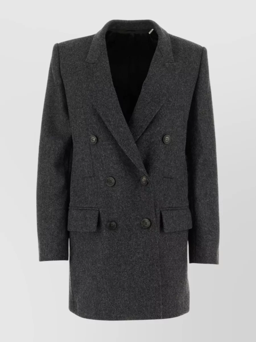 Shop Isabel Marant Floyd Wool Blazer With Sharp Silhouette In Black