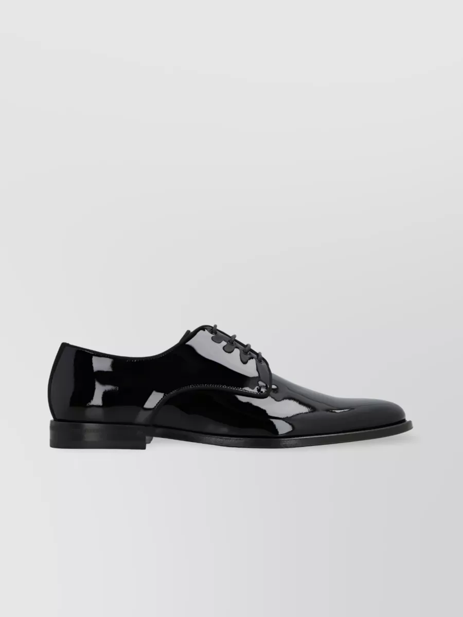 Shop Dolce & Gabbana Derby Refined Glossy Shoes In Black