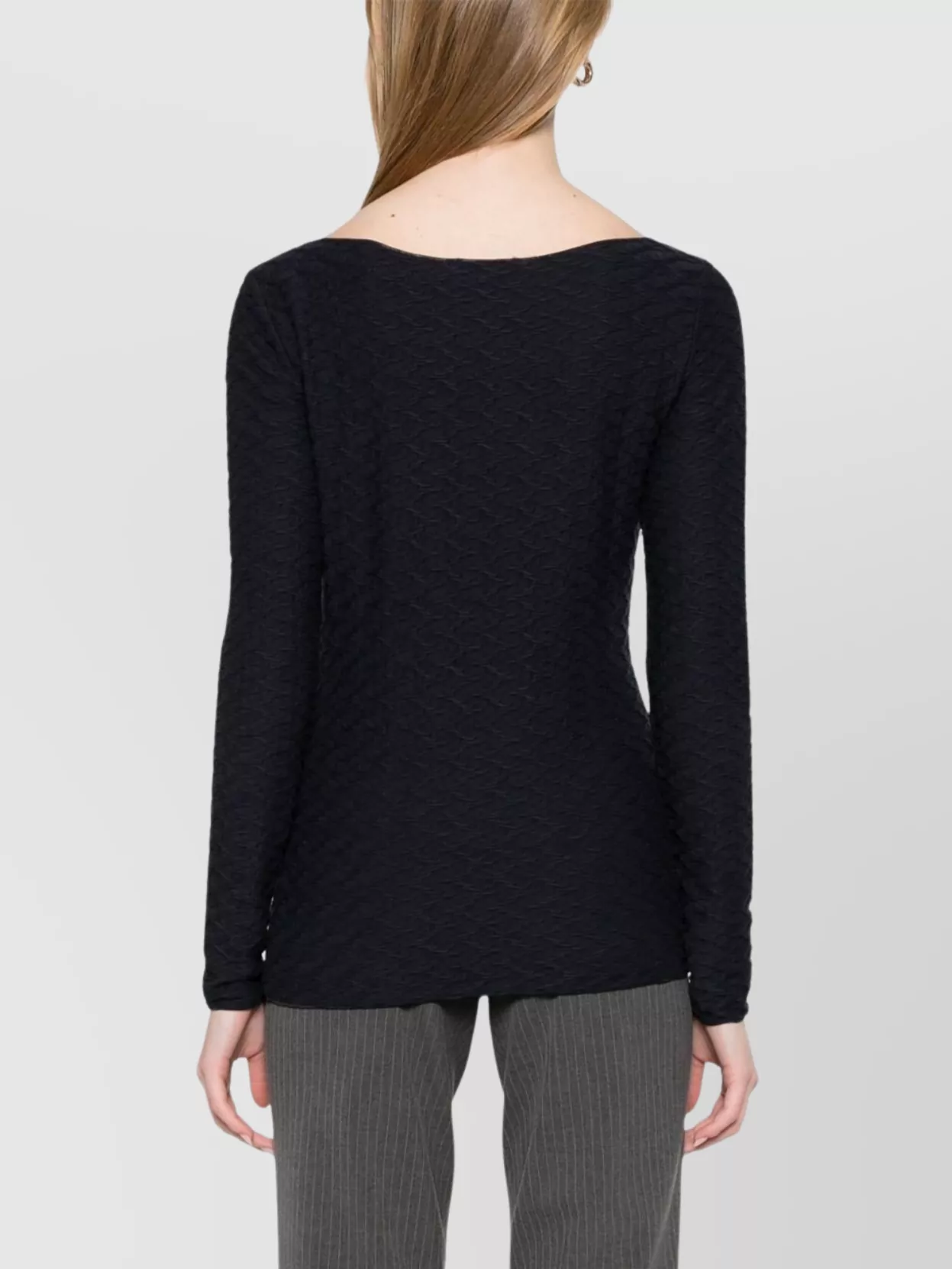Emporio Armani Jacquard Jersey Jumper With A Geometric Pattern