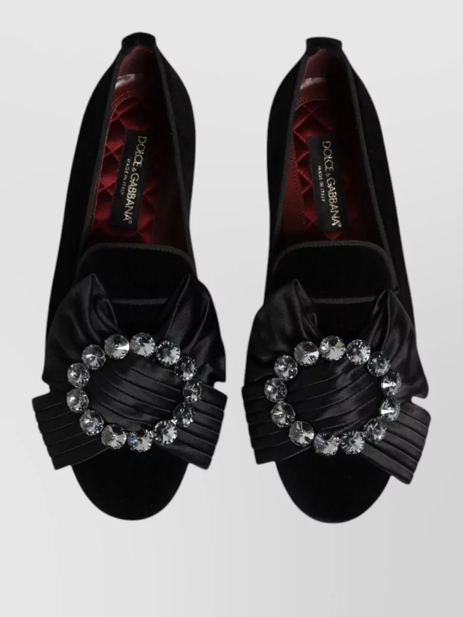 Dolce&Gabbana Crystal-Embellished Slip-On Loafers