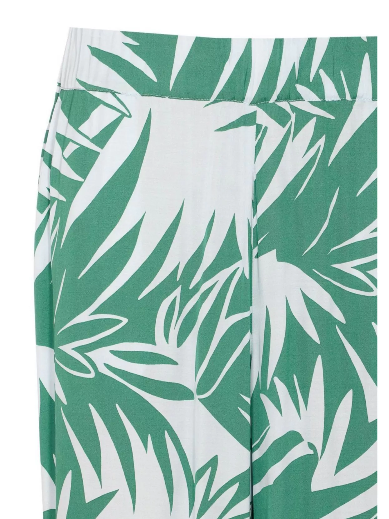 Shop Liu •jo Flared Tropical Print Trousers With Elastic Waistband