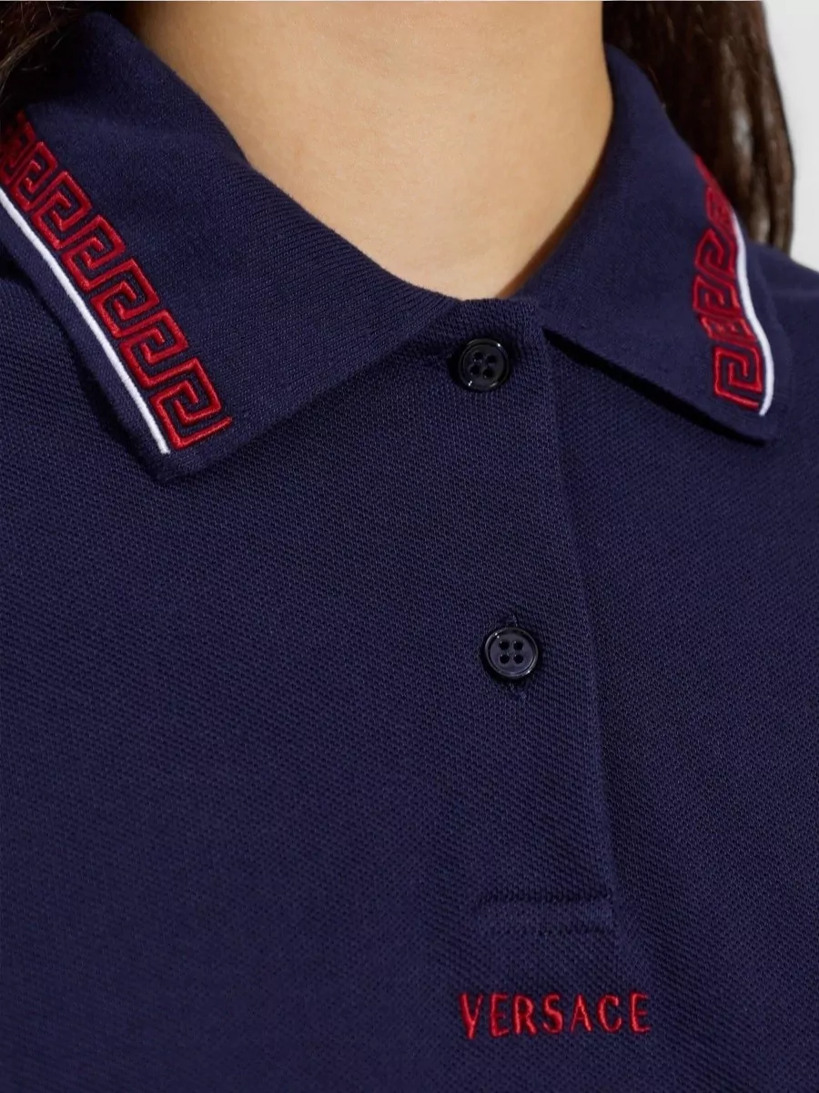 Versace Cotton Piqué Polo Mini Dress