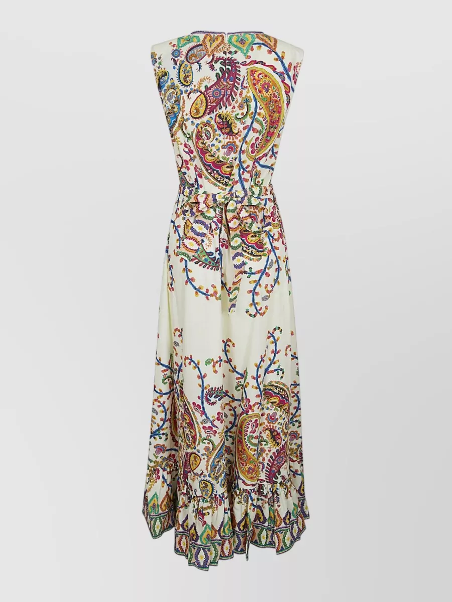 Etro Cotton Sleeveless Printed A-Line Maxi Dress