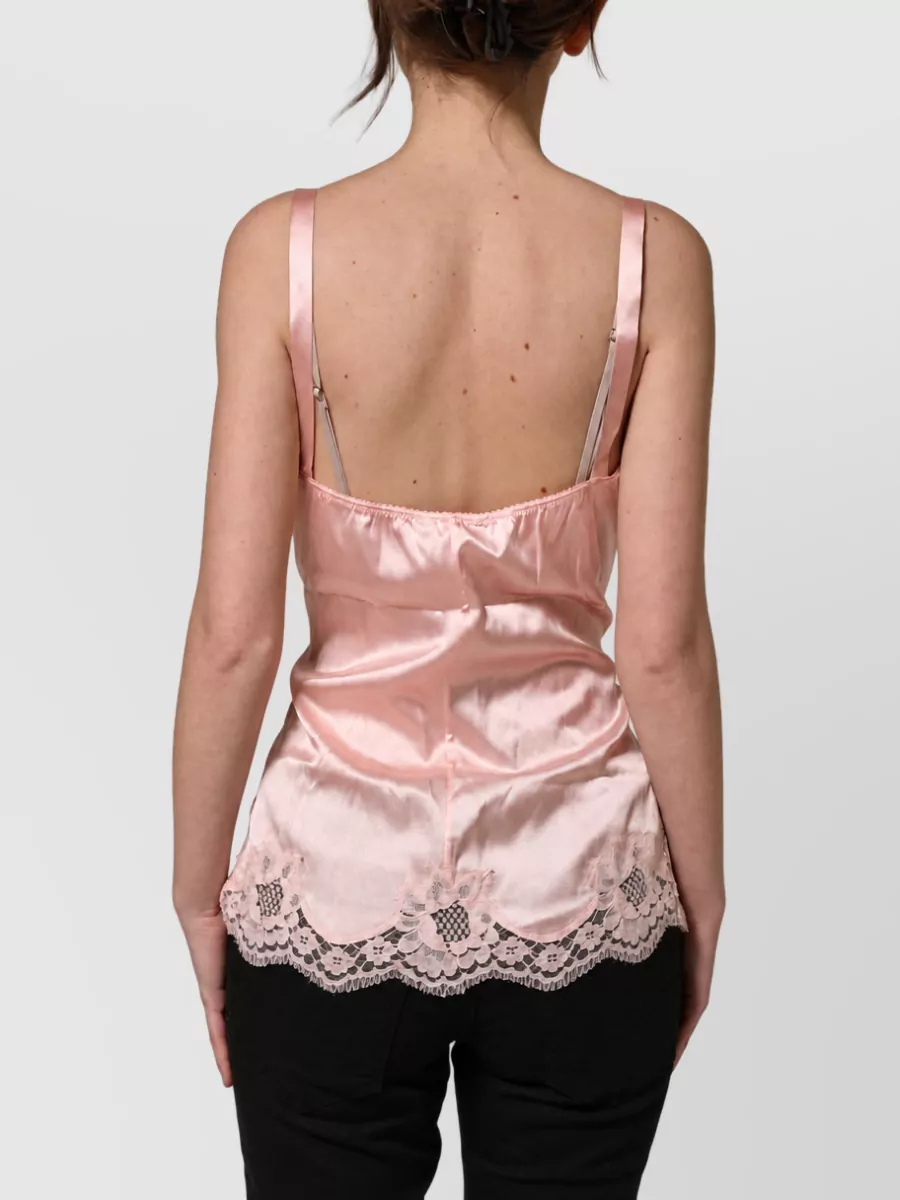 Dolce&Gabbana Silk Floral Lace Top