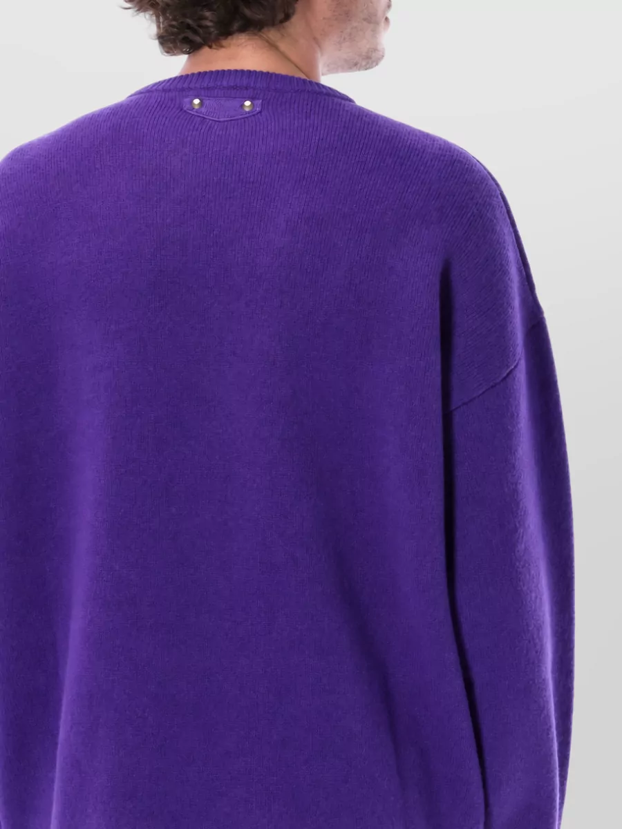 Balenciaga Virgin Wool Ribbed Crewneck Oversized Sweater